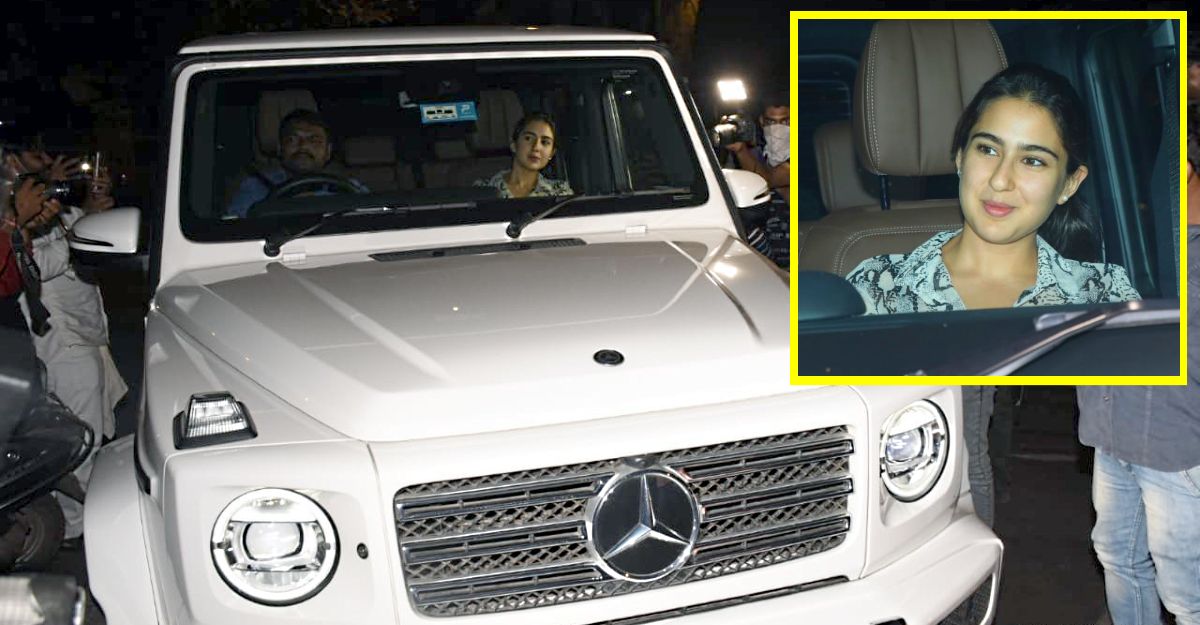 बॉलीवुड Actress Sara Ali Khan अपनी नई Mercedes G-Wagen G350D लग्जरी SUV में स्पॉट हुईं