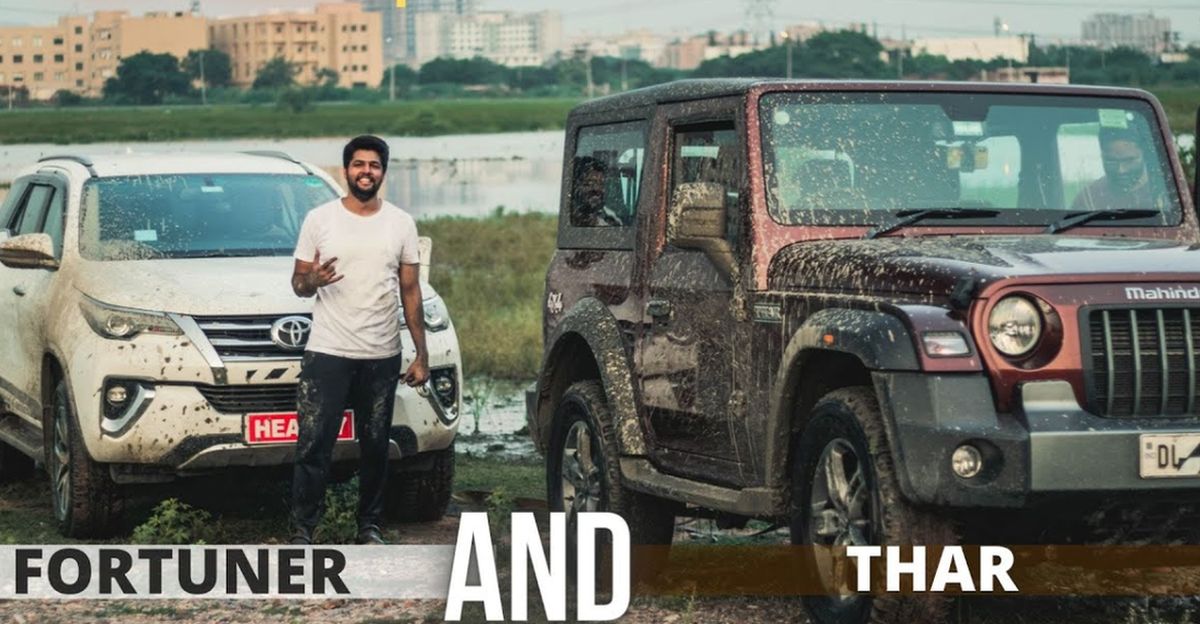 Mahindra Thar बनाम Toyota Fortuner एक ऑफ-रोड लड़ाई में [वीडियो]