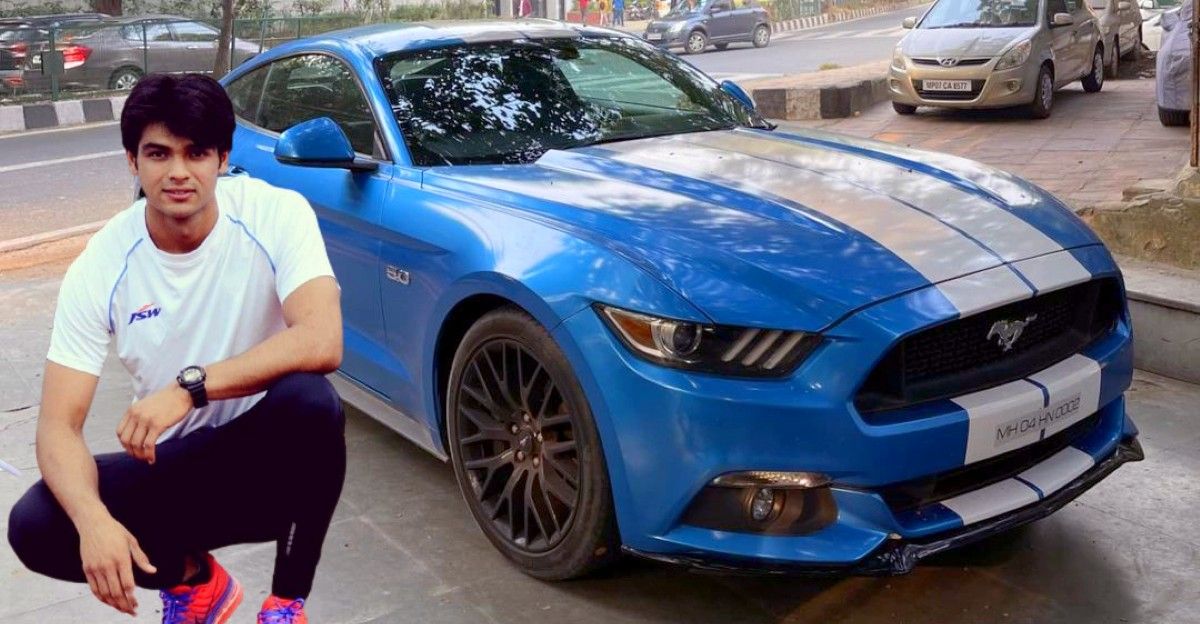 वॉकअराउंड वीडियो में ओलंपिक स्वर्ण पदक विजेता Neeraj Chopra की Ford Mustang