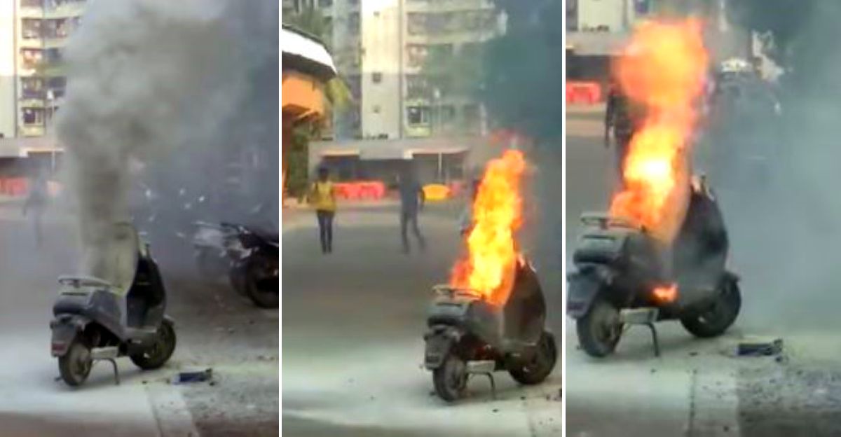 मुंबई में Sahara Electric Scooter में लगी आग [Video]