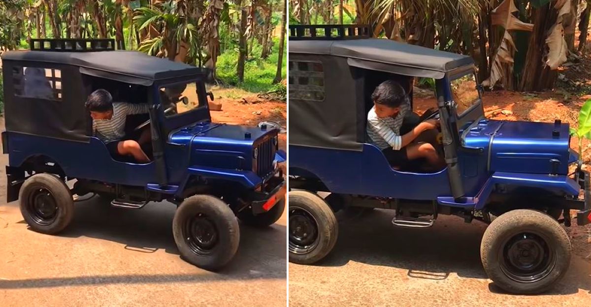 केरल का आदमी अपने बच्चों के लिए एक छोटी इलेक्ट्रिक Jeep बनाता है [वीडियो]