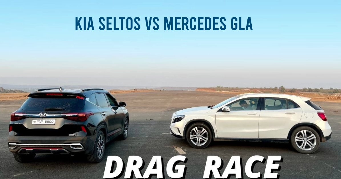 एक ड्रैग रेस में Kia Seltos टर्बो पेट्रोल बनाम Mercedes-Benz GLA डीजल [Video]