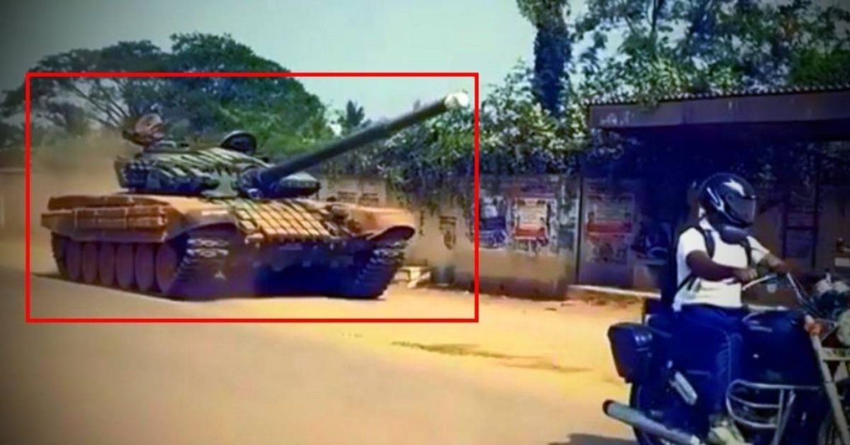 भारतीय सड़क पर एक वास्तविक युद्धक टैंक कैसा दिखता है [Video]