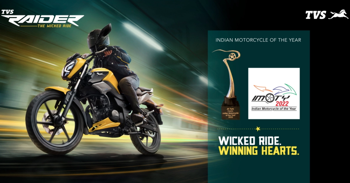 TVS Raider ने इंडियन मोटरसाइकिल ऑफ द ईयर 2022 का अवॉर्ड जीता