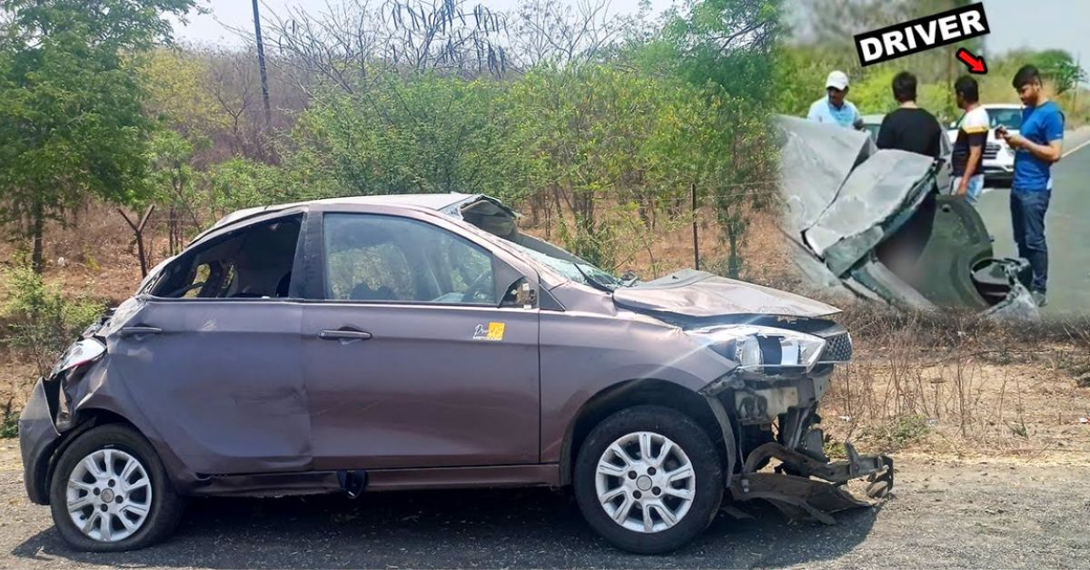 एक हाई-स्पीड रोलओवर दुर्घटना में Tata Tiago ने तीन यात्रियों को बचाया [वीडियो]